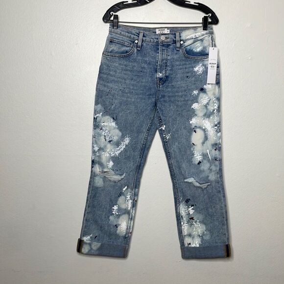 Hudson Womens Size 26 Thalia 90s Loose Paint Distressed Jeans - Picture 6 of 16